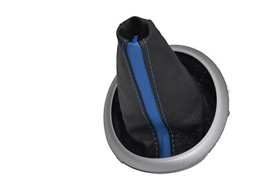 FITS SUZUKI SWIFT 05-10 LEATHER WITH blue stripe stitching GEAR GAITER