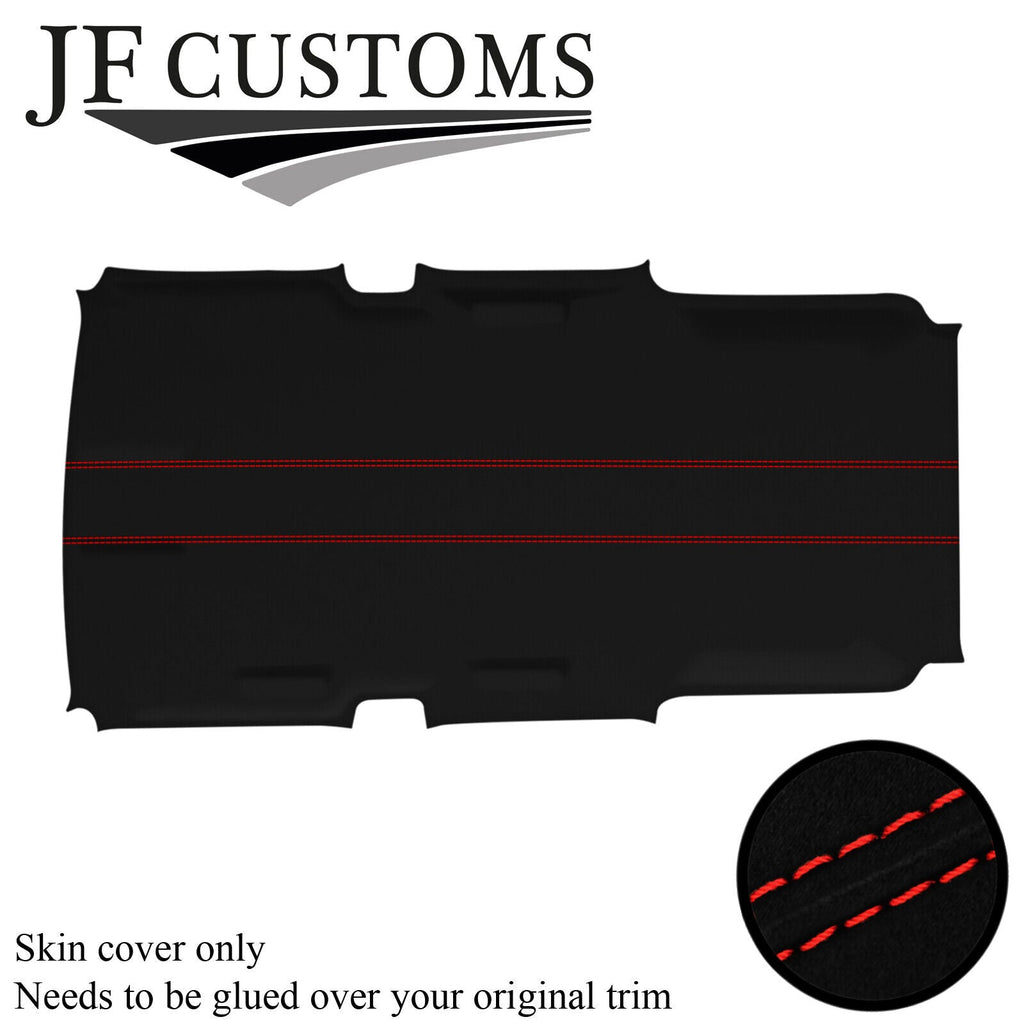RED STITCH LUXE-SUEDE NON SUNROOF HEADLINER COVER FOR HUMMER H3 05-11 STYLE 2