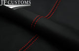 RED STITCH LEATHER 2X REAR DOOR CARD TRIM COVERS FOR SUBARU LEGACY MK2 94-99