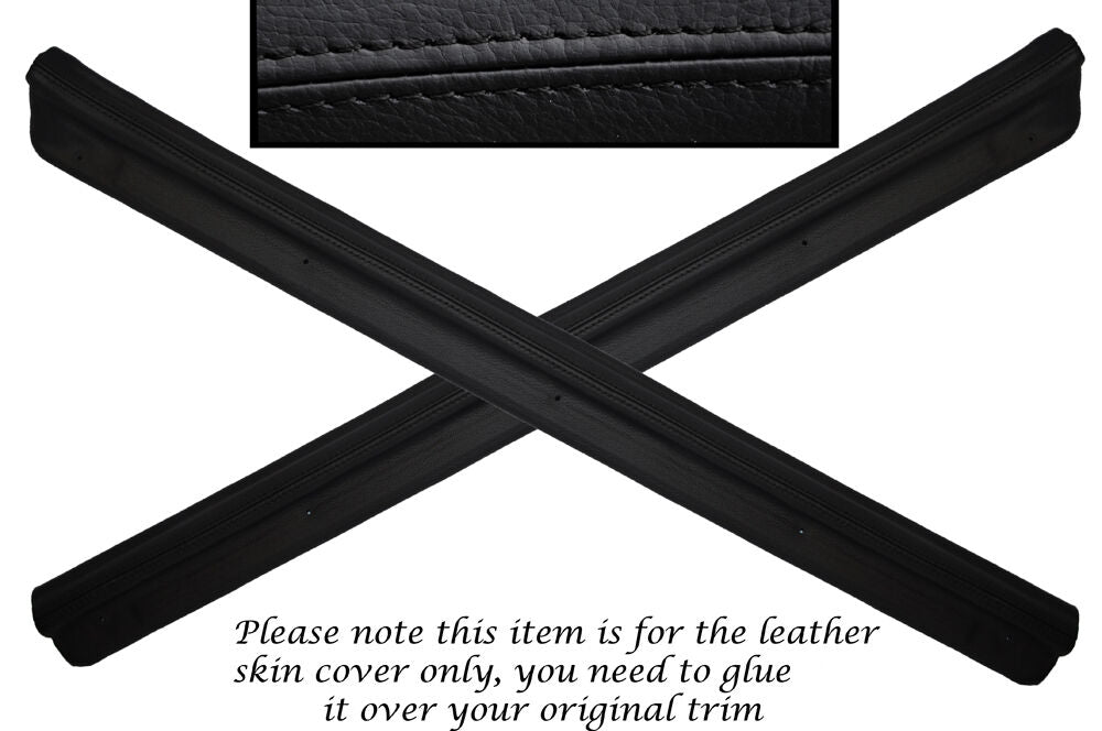 BLACK STITCH 2X DOOR SILL TRIM SKIN COVERS FITS NISSAN 300ZX Z32 1990-1996