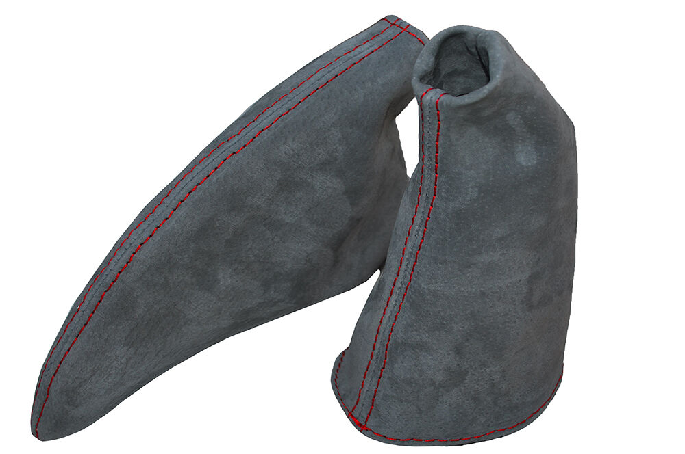 RED STITCH FOR HONDA CIVIC EP3 TYPE R 2001-2005 GEAR+HANDBRAKE GRAPHITE SUEDE