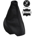 BLACK STITCHING MANUAL LEATHER SKIN GEAR GAITER FITS PEUGEOT 206 206 CC