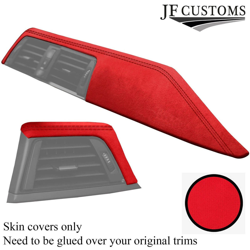 RED STITCH RED SUEDE 2X FRONT DASH TRIM COVERS FITS BMW F30 F31 11-18 CUSTOM NEW