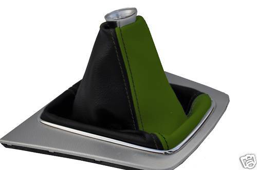FITS AUDI A4 MK2 B6 DGREEN & BLACK LEATHER GEAR GAITER 01-05 CUSTOM NEW