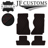 RED DIAMOND STITCH VINYL 4X TAILORED FLOOR MAT CARPETS FOR MAZDA RX7 91-02