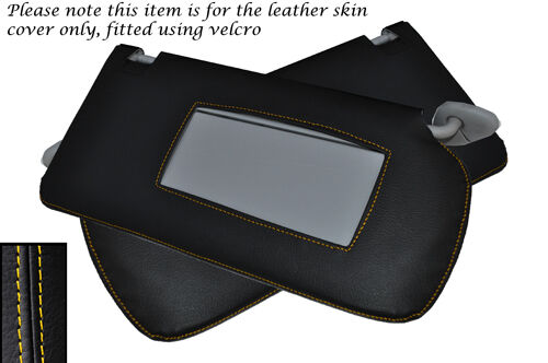 YELLOW  STITCH FITS HONDA ACCORD MK7 2003-2007 2X SUN VISORS LEATHER COVERS ONLY