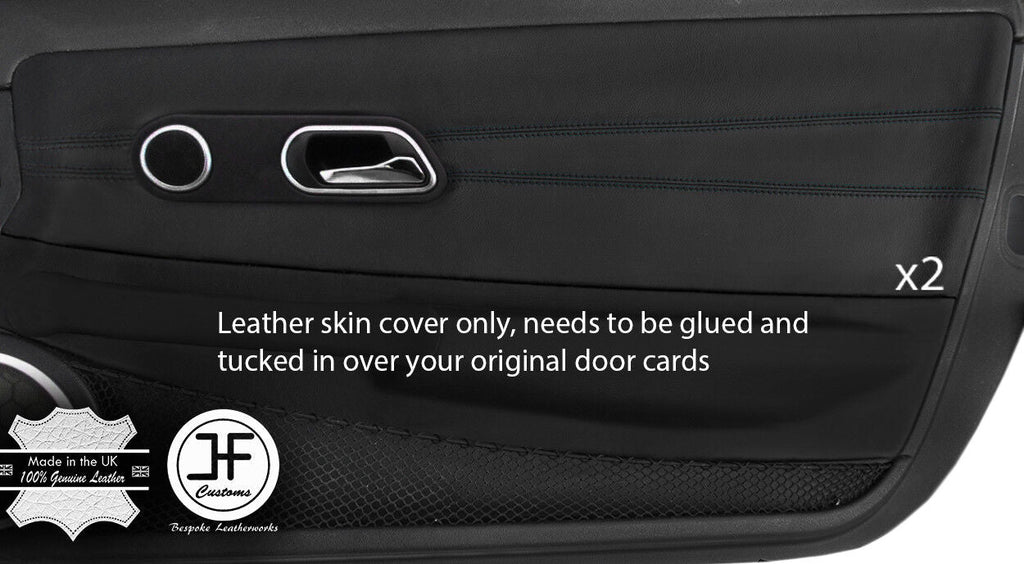 BLACK STITCH 2X DOOR CARD TRIM LEATHER COVERS FOR CHRYSLER CROSSFIRE 2003-2008