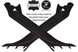 RED STITCHING 2X A PILLAR REAL SUEDE COVERS FITS BMW Z4 E89 2009-2017 CUSTOM NEW