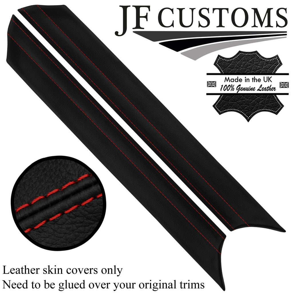 D RED STITCH ITALIAN LEATHER 2X A PILLAR COVERS FITS FORD MUSTANG 1967-1968