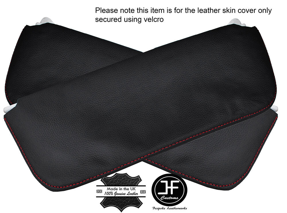 RED STITCH 2X SUN VISORS LEATHER COVERS FITS AUSTIN MORRIS BMC CLASSIC