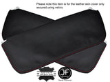 RED STITCH 2X SUN VISORS LEATHER COVERS FITS AUSTIN MORRIS BMC CLASSIC