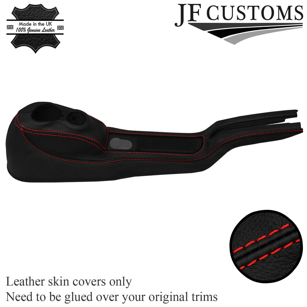 RED STITCH ITALIAN LEATHER CENTER CONSOLE COVER FOR SMART ROADSTER 452 03-05