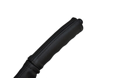 black stitch FITS DAEWOO MATIZ 98-05  LEATHER HANDBRAKE HANDLE COVER ONLY