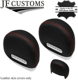 RED STITCH 2X HEADREST REAL LEATHER COVERS FITS MERCEDES SLK R171 04-11