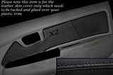 BLACK STITCH 2X FRONT DOOR CARD TRIM SKIN COVERS FITS TOYOTA HILUX 2005-2014