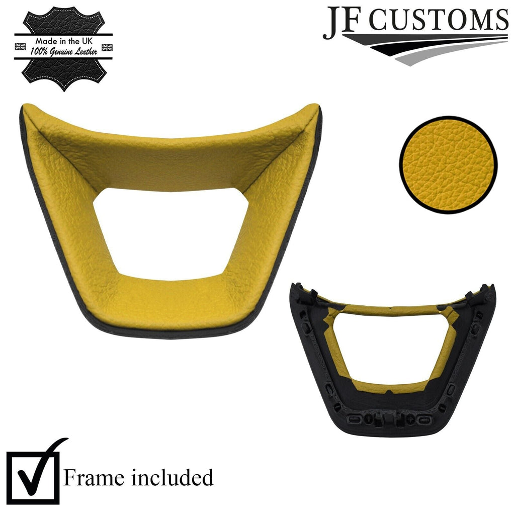 YELLOW LEATHER FLAT BOTTOM STEERING TRIM + COVER FOR SEAT IBIZA 6F KJ FR 16-21