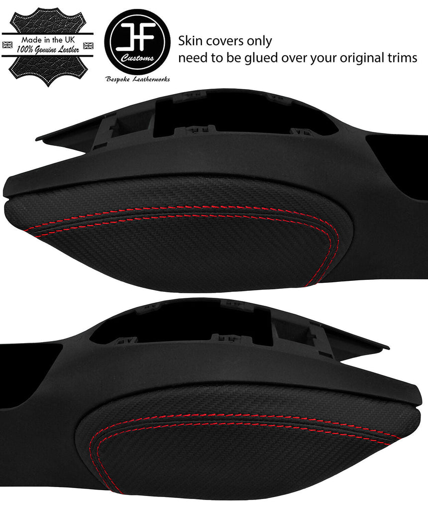 RED STITCH 2X KNEE PAD CARBON VINYL COVER FOR PORSCHE 986 BOXSTER CARRERA 996