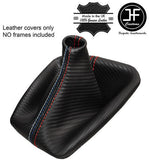 RED & TRI STITCH CARBON FIBRE LOOK GEAR GAITER FITS BMW E90 E91 E92 E93