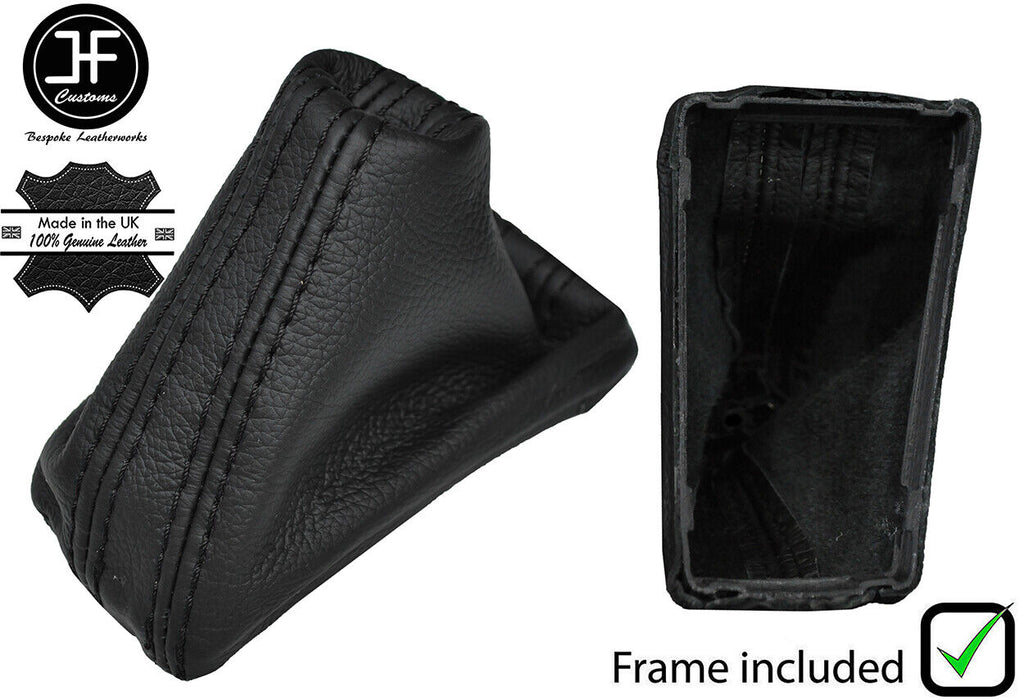 BLACK STITCH LEATHER GEAR GAITER+FRAME FOR SKODA OCTAVIA MK2 04-12 DSG AUTO