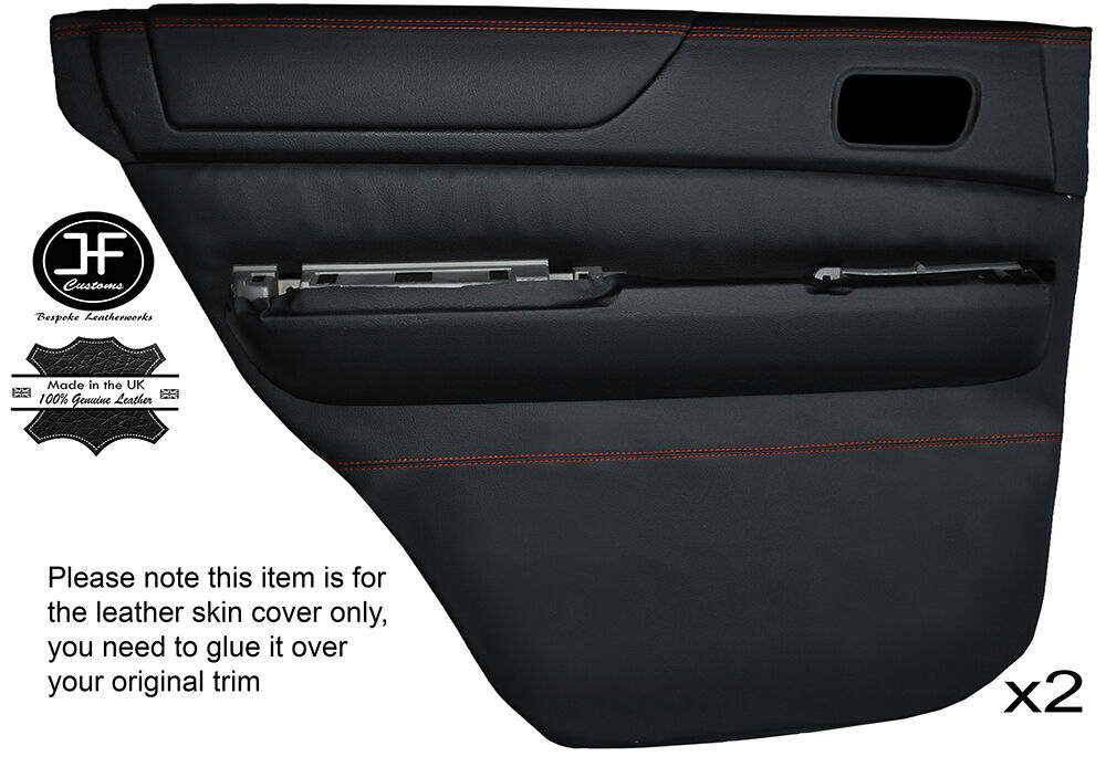 ORANGE STITCH 2X REAR FULL DOOR CARD LEATHER COVERS FITS PATROL Y61 1998-2013