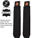 RED STITCHING 2X SEAT BELT STALK LEATHER COVERS FITS JEEP WRANGLER YJ 87-90