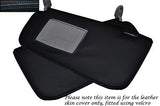 BLUE STITCH FITS MITSUBISHI L200 WARRIOR 2006-2013  2X SUN VISORS LEATHER COVERS