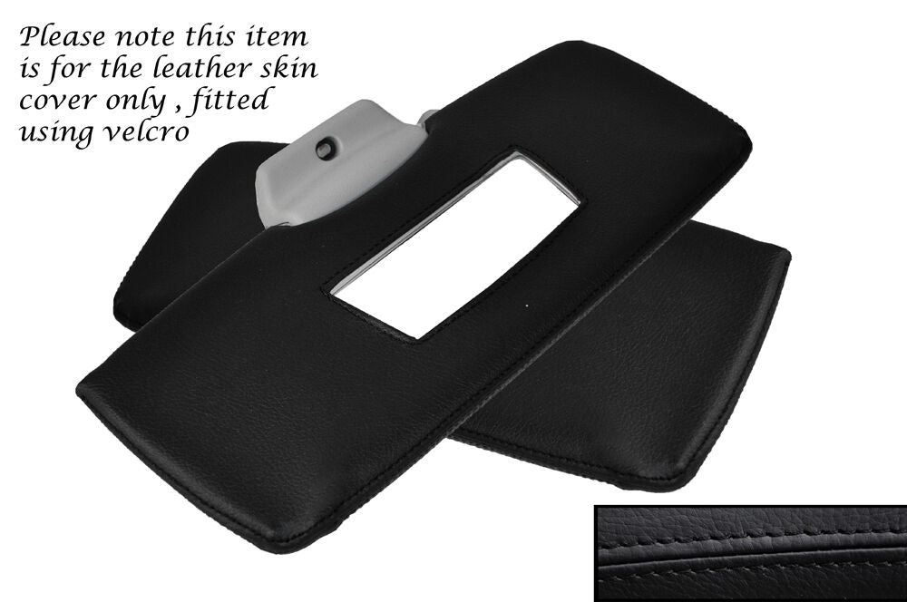 BLACK STITCHING 2X SUN VISORS LEATHER SKIN COVERS FITS SMART FORTWO 451 07-14