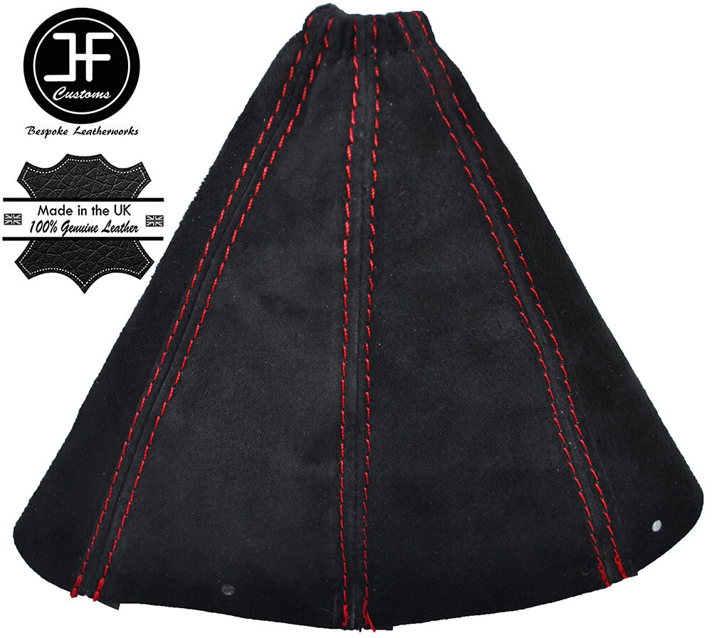 RED STITCHING MANUAL PU SUEDE GEAR GAITER FITS FORD MONDEO III MK3 2001-2003