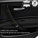 1 SERIES FITS BMW E87 2X DOOR HANDLE TRIM COVERS yellow stitch CUSTOM NEW