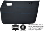 BLUE STITCH 2X FRONT DOOR CARD SKIN COVERS FITS DATSUN CHERRY 100A F-11 74-78