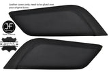 BLACK STITCH 2X CENTRE CONSOLE KNEE PADS LEATHER COVERS FITS FORD MUSTANG 15-17