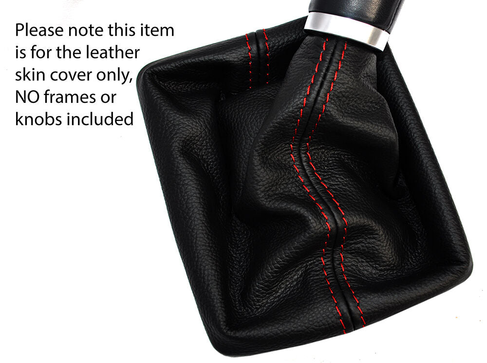 RED STITCHING LEATHER MANUAL GEAR GAITER FITS AUDI A6 C6 2004-2011 CUSTOM NEW