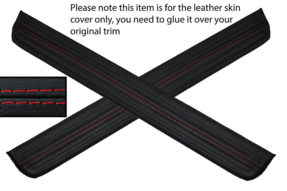 RED STITCH 2X FRONT DOOR SILL TRIM SKIN COVERS FITS HONDA ACCORD MK7 03-07
