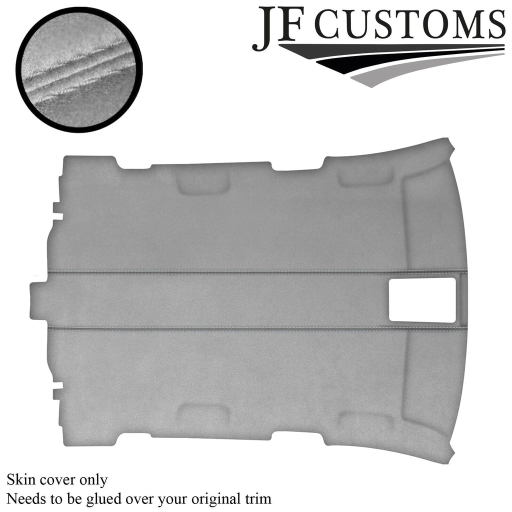 WHITE STITCH  L GREY SUEDE ROOF HEADLINER COVER FOR AUDI A3 8P 04-12 5 DOOR