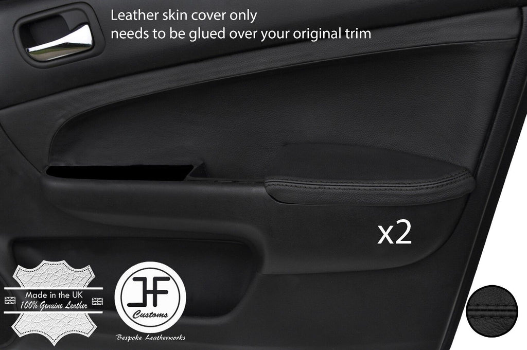 BLACK STITCH 2X FRONT DOOR ARMREST LEATHER COVERS FITS HONDA ACCORD MK7 03-07