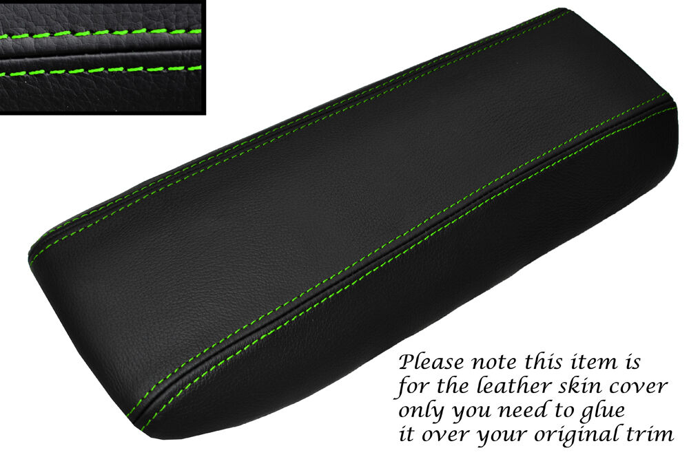 GREEN STITCH LEATHER ARMREST COVER FITS PORSCHE 991 CARRERA BOXSTER 981 12-15