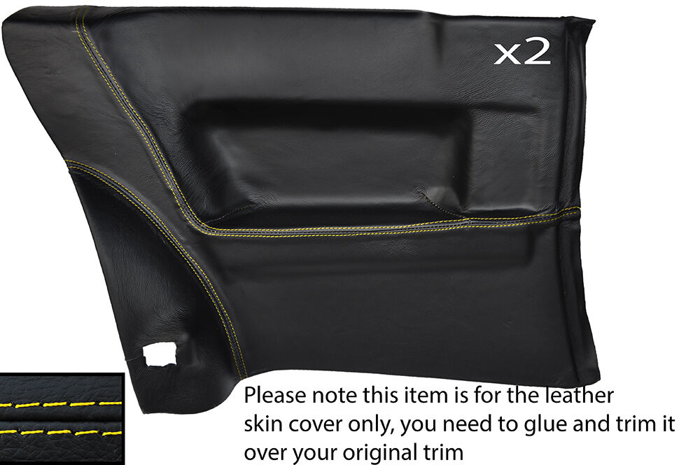 YELLOW STITCH 2X REAR DOOR CARD PANEL SKIN COVERS FITS VW SCIROCCO MK2 81-92