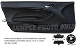 BLACK STITCH 2X FRONT DOOR CARD TRIM LTHR COVERS FITS BMW E46 CONVERTIBLE COUPE