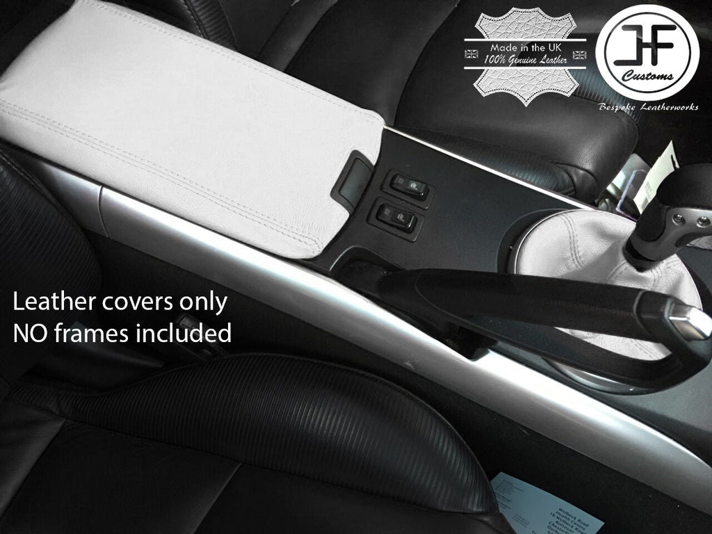WHITE REAL LEATHER GEAR GAITER & ARMREST COVER FITS MAZDA RX8 2003-2012