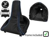 BLUE STITCH LEATHER MANUAL GEAR GAITER+PLASTIC FRAME FITS FORD RANGER 12-18