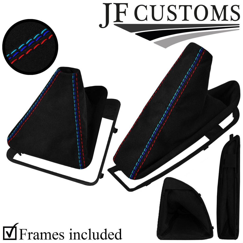 TRI STITCH SUEDE GEAR HANDBRAKE GAITER+PLASTIC FRAME FOR BMW E81 E82 E87 E88