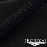 BLUE STITCH 2X AIR VENT LEATHER COVERS FITS BMW MINI COOPER S R56 R57 07-13