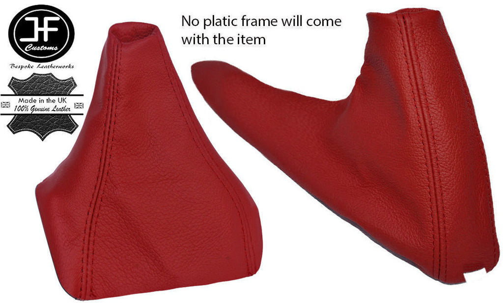 DARK RED REAL LEATHER GEAR & HANDBRAKE GAITER FITS BMW E81 E82 E87 E88