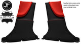 BLACK&RED 2X FULL LOWER B PILLAR NAPPA LEATHER COVER FOR TESLA MODEL S 12-16