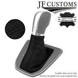 BLACK STITCH ITALIAN LEATHER AUTOMATIC DSG GEAR GAITER FOR VW CADDY MK4 15-21