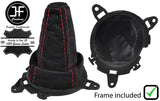 RED STITCH SUEDE GEAR + PLASTIC FRAME + RING FOR HONDA CIVIC TYPE R FN2 06-12