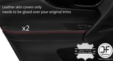 RED STITCH 2X FRONT DOOR ARMREST REAL LEATHER COVERS FITS QASHQAI J11 13-18