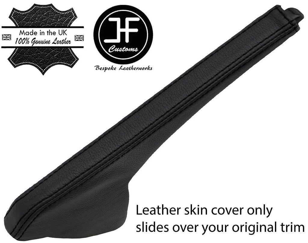 BLACK STITCH TOP GRAIN LEATHER HANDBRAKE GAITER COVER FITS SAAB 900 CLASSIC