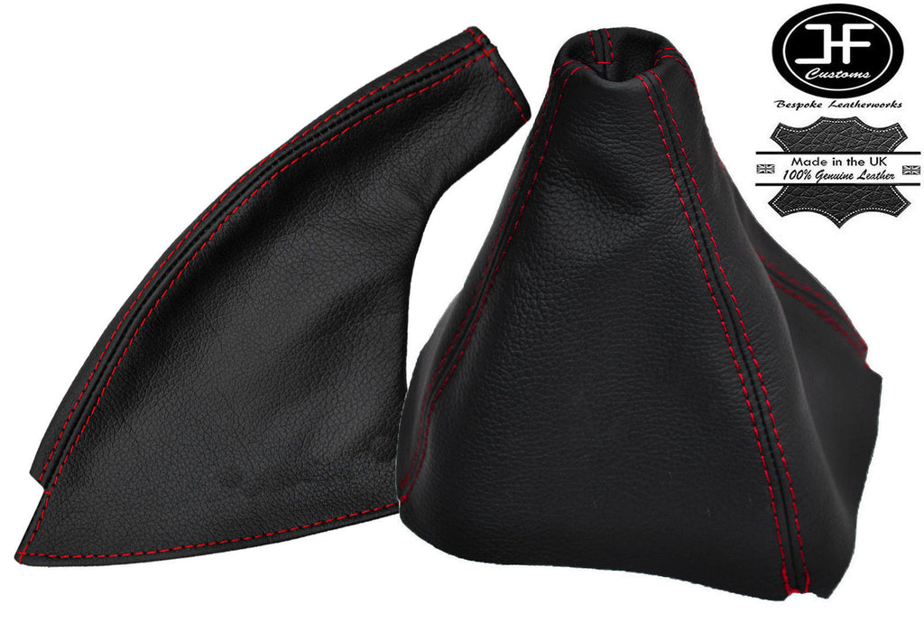 RED STITCHING FITS HONDA PRELUDE 1997-2002 GEAR HANDBRAKE SET GENUINE LEATHER