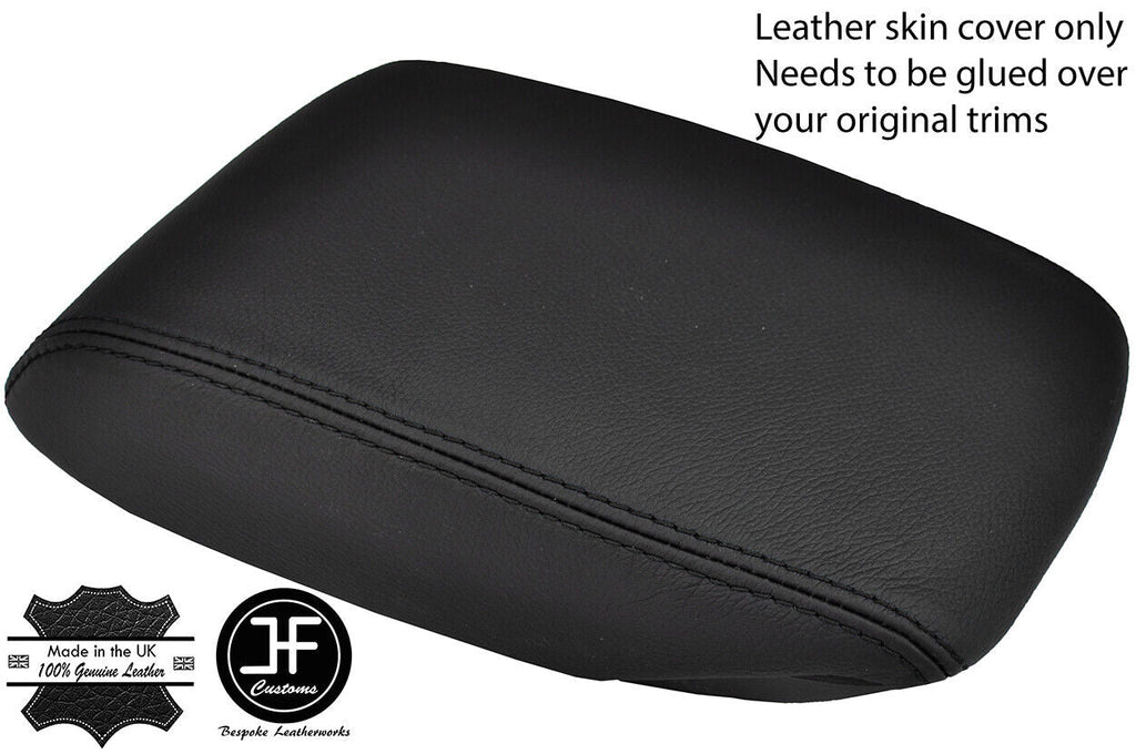 BLACK STITCH TOP GRAIN LEATHER ARMREST COVER FITS NISSAN PULSAR 2014-2019